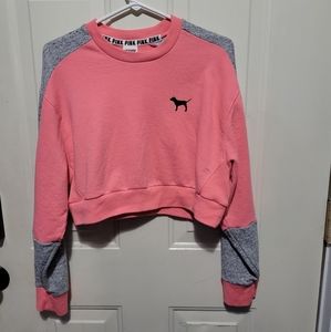 Victoria's Secret PINK coral cropped sweatshirt size small
